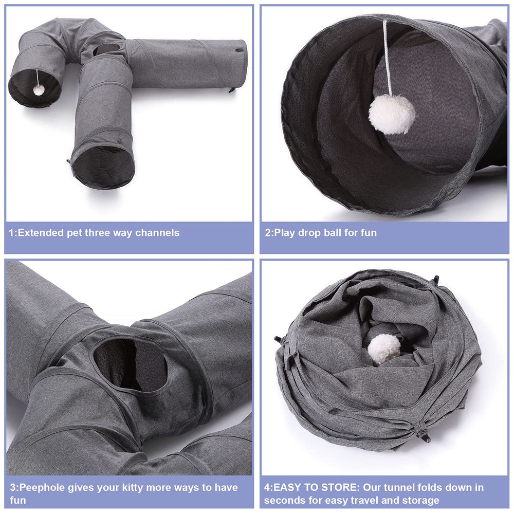 Ownpets cat tunnel peep holes invite exploratory play sessions.