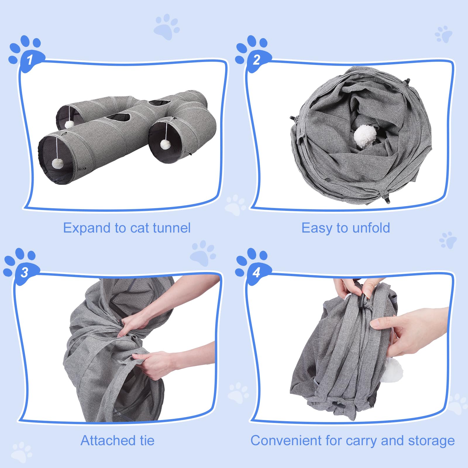 Ownpets cat tunnel with peepholes offers peek-a-boo fun and interactive exploration.