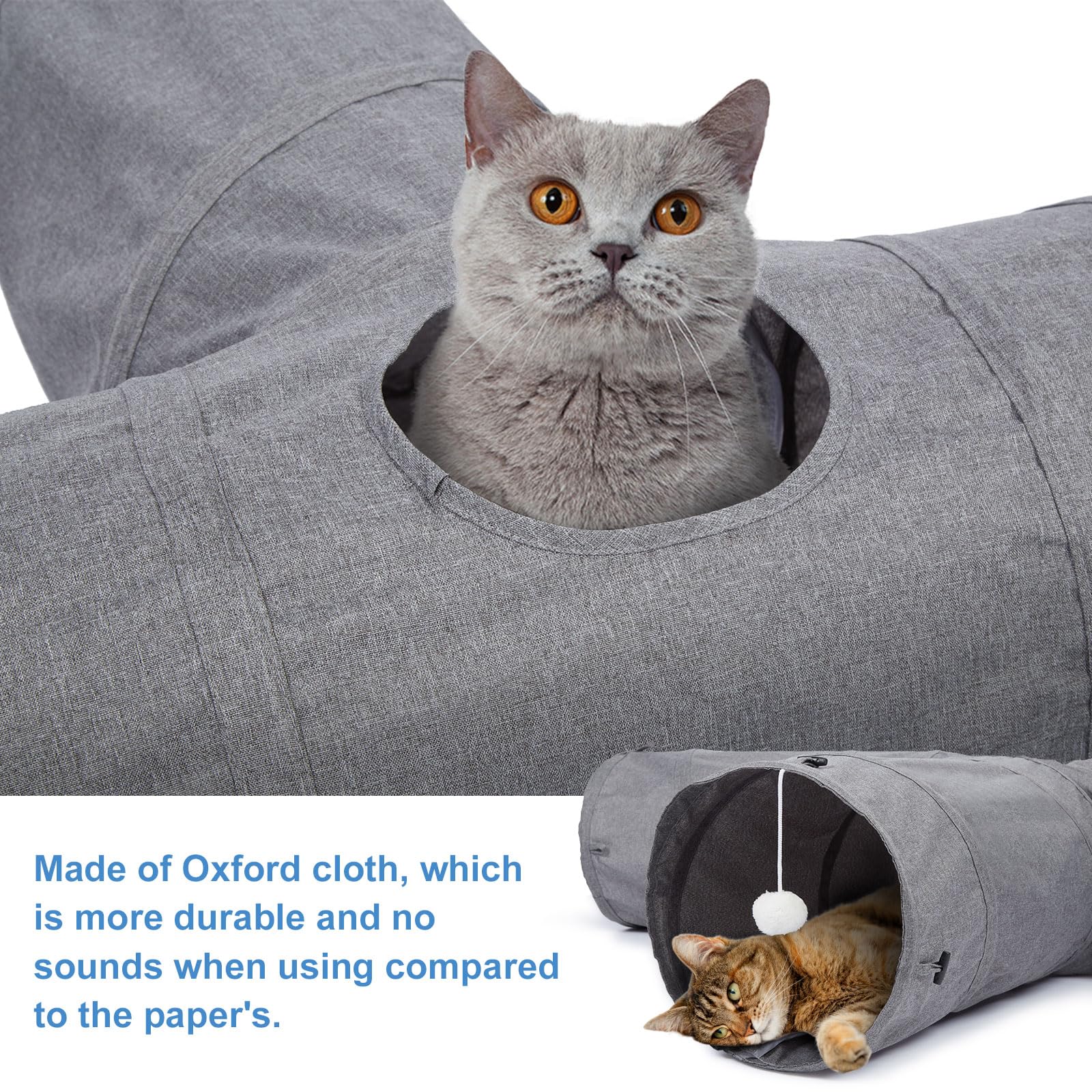 Ownpets cat tunnel plush ball toy for curiosity