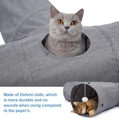Ownpets cat tunnel plush ball toy for curiosity