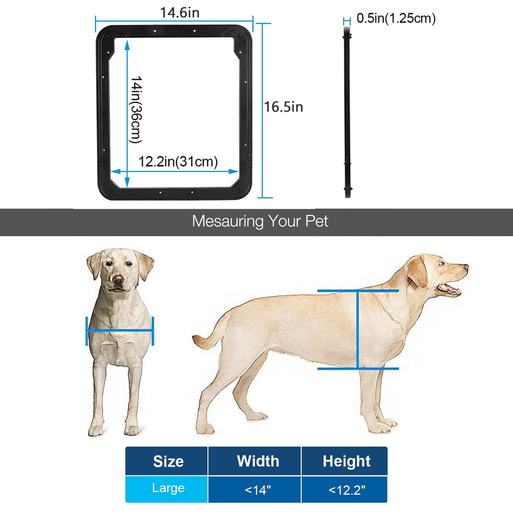 Ownpets dog screen door magnetic closure in action for hands-free use.