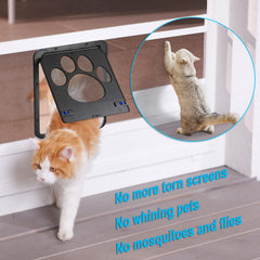 Ownpets inside door universal fit demonstrates compatibility with any screen door for flexible installation