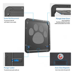 Ownpets pet screen door magnetic flap close demonstrates automatic closure for hands free pet passes