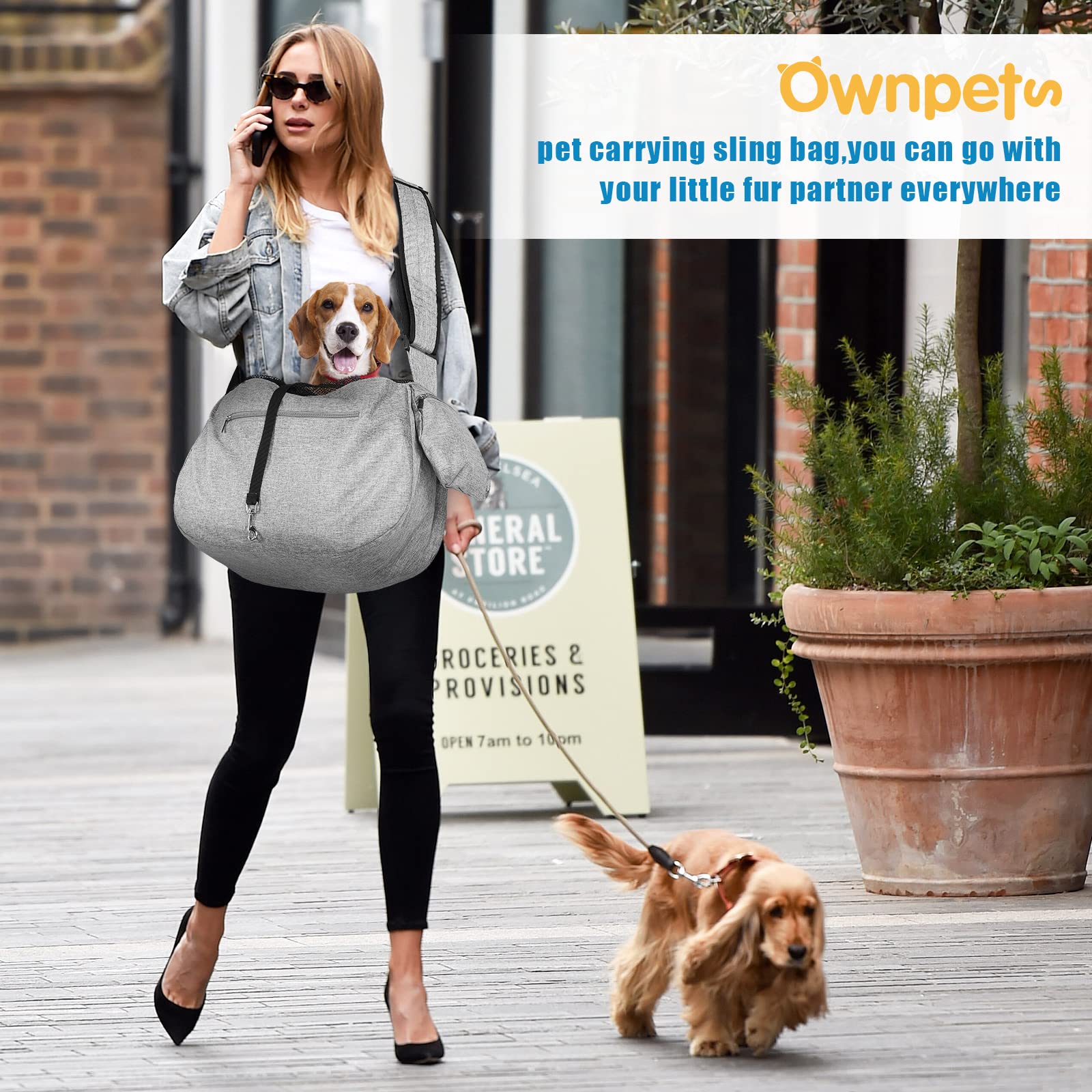 Ownpets Pet Sling Carrier folded compact for easy storage and travel.