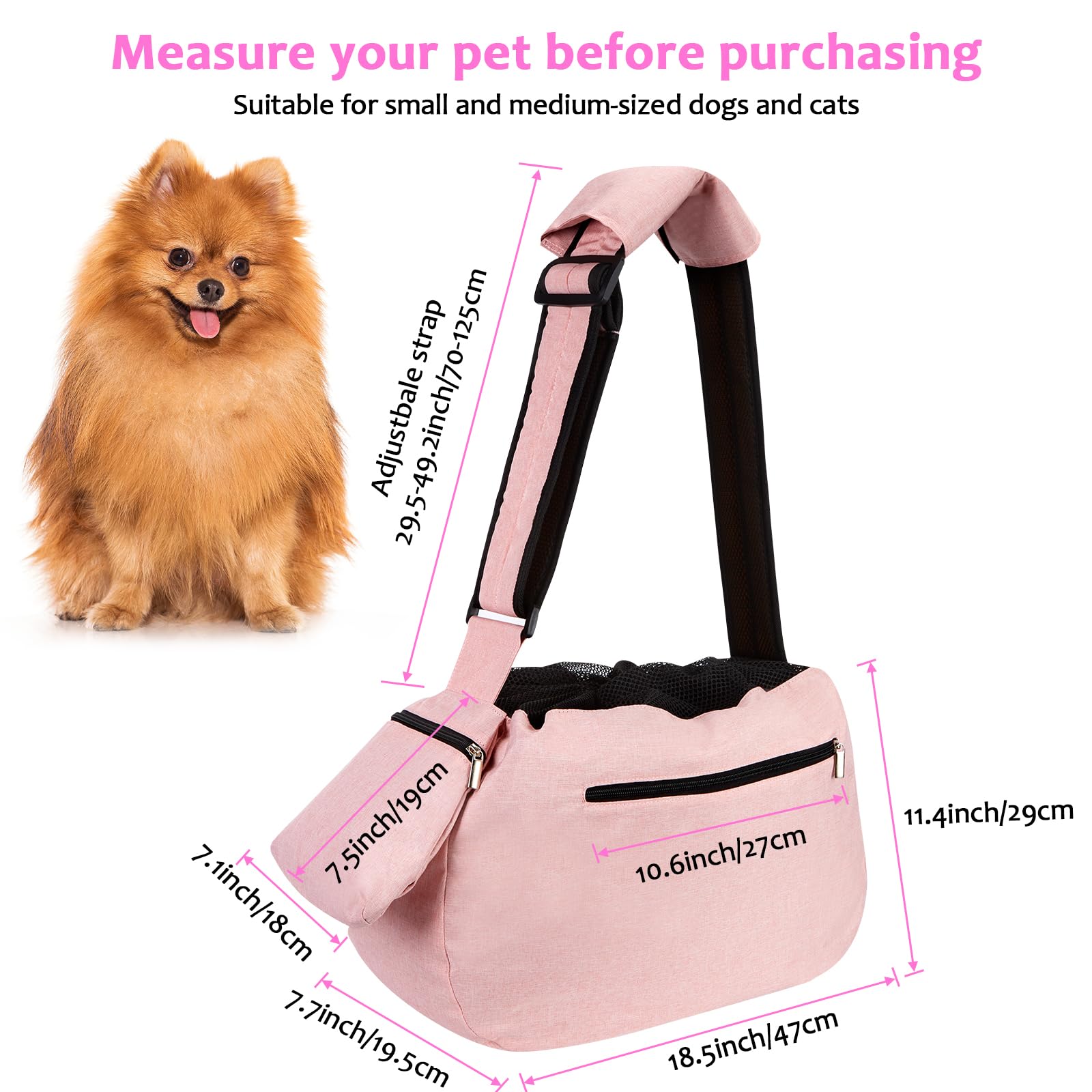 Ownpets sling carrier pink cleaning cover aids quick cleanup after adventures.