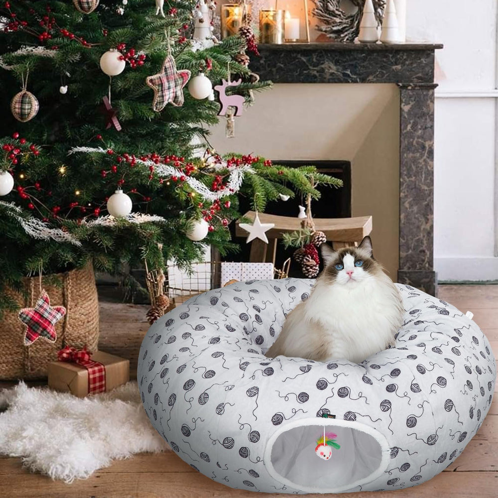 Ownpets soft plush cat cave interior emphasizes plush warmth and comfort.