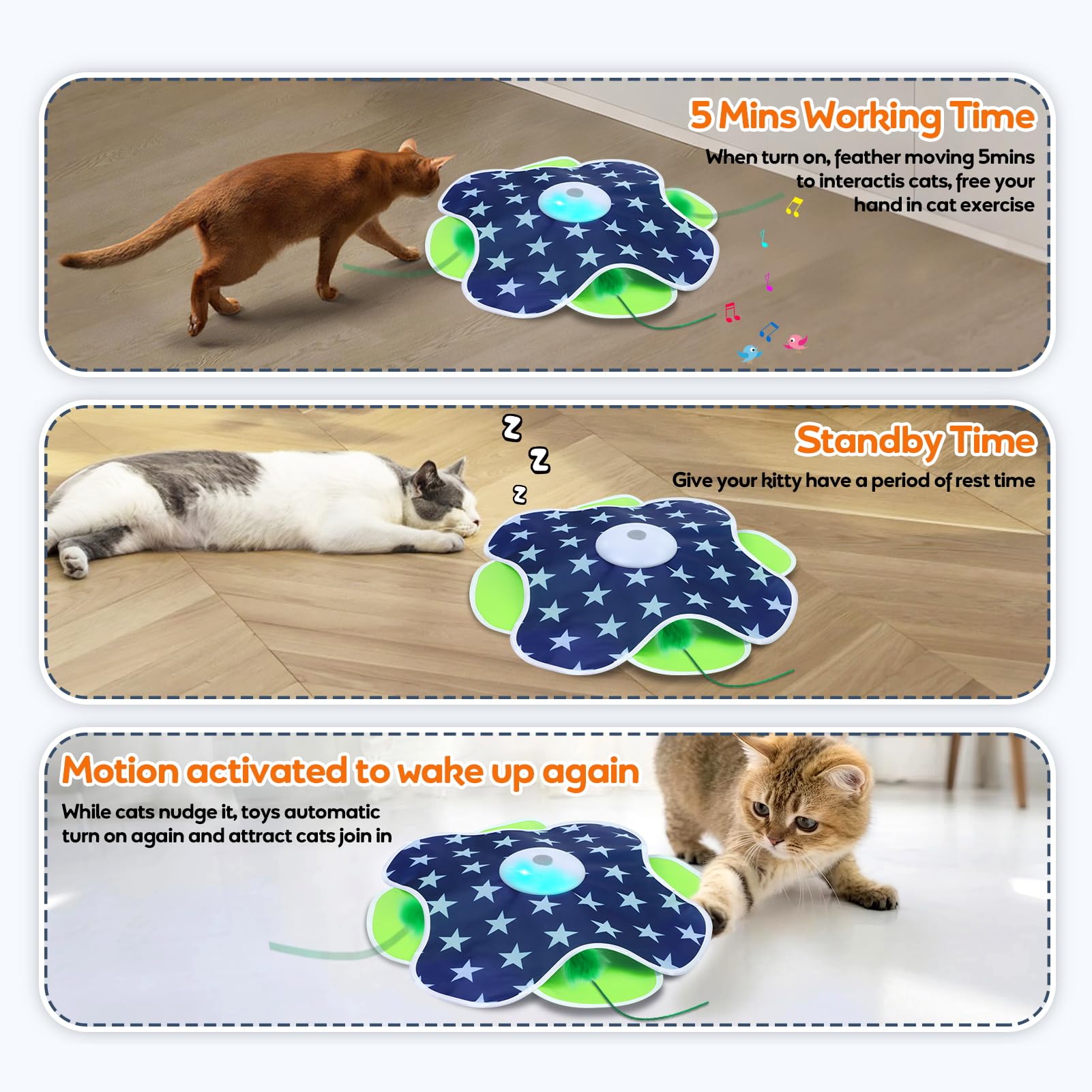 Oxawo cat toy with lifelike chirping sounds for enrichment