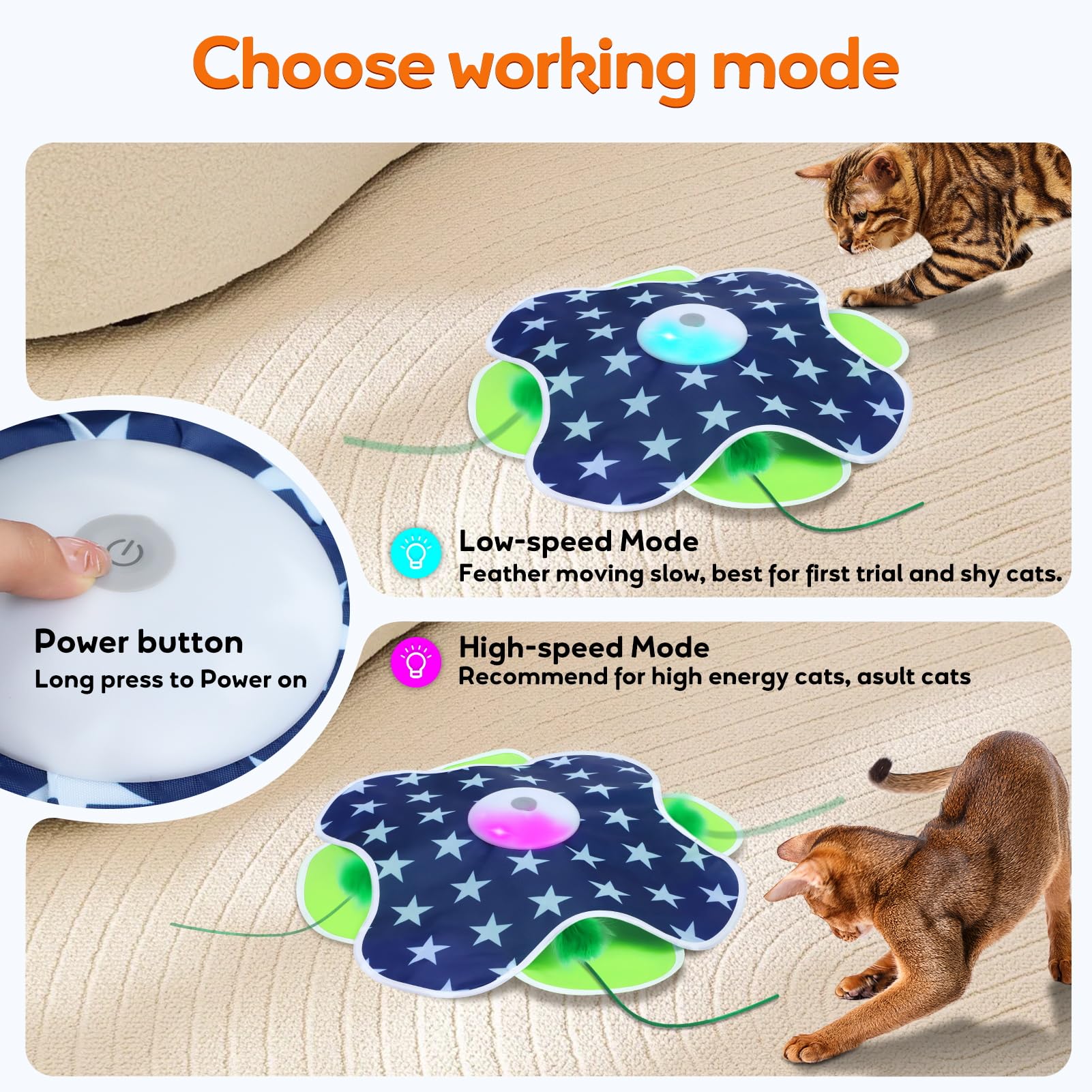 Oxawo dual-texture cat toy blue-green sides for scratching and batting