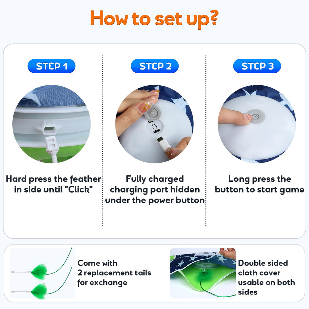 Oxawo easy setup cat toy mat ready in seconds for instant fun