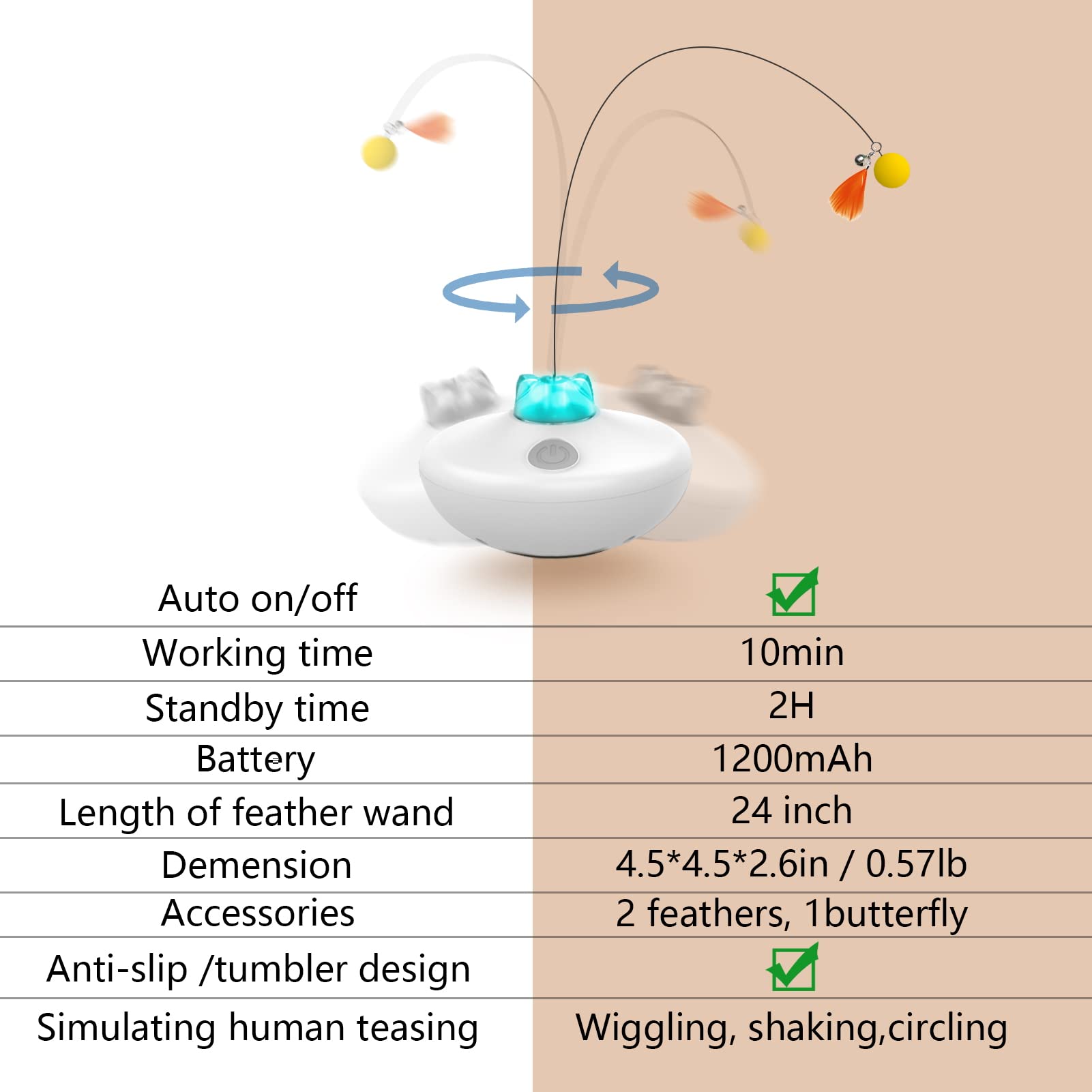 Oxawo DIY tails option lets you customize tails for varied kitty interest.