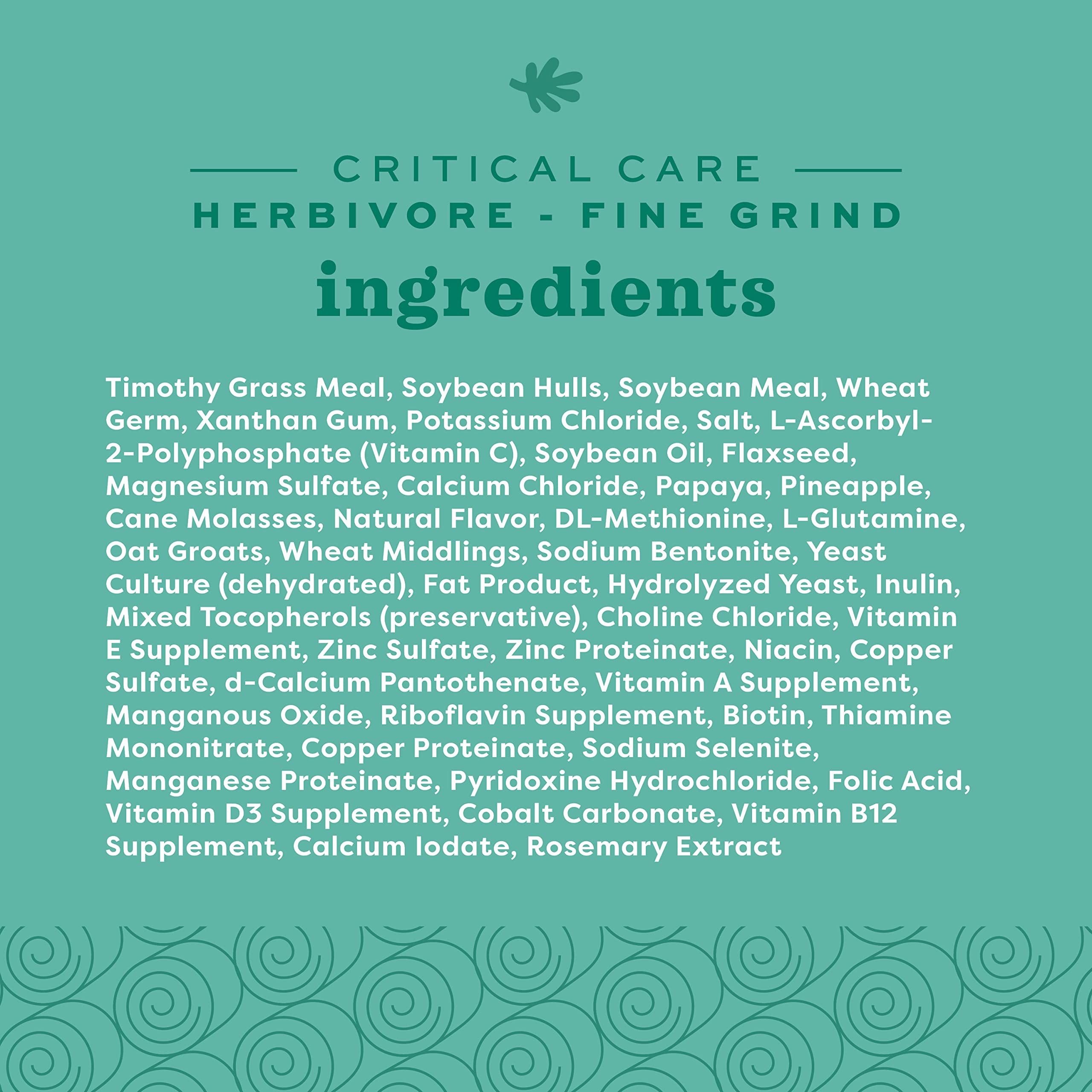 Oxbow Critical Care Herbivore emergency recovery kit inclusion for pets.