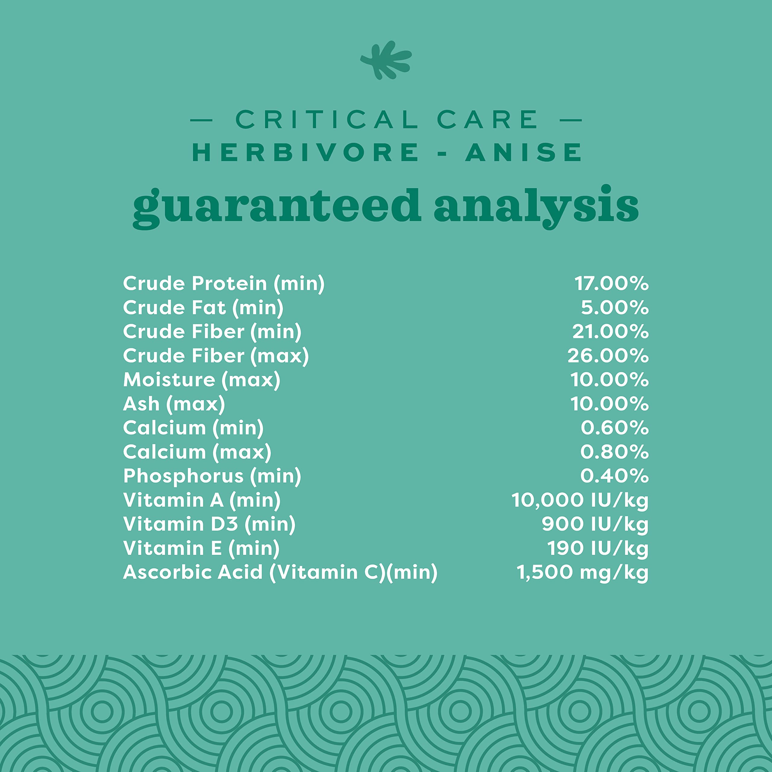 Oxbow Critical Care high-fiber hay content demonstrates gut-friendly nutrition for herbivores