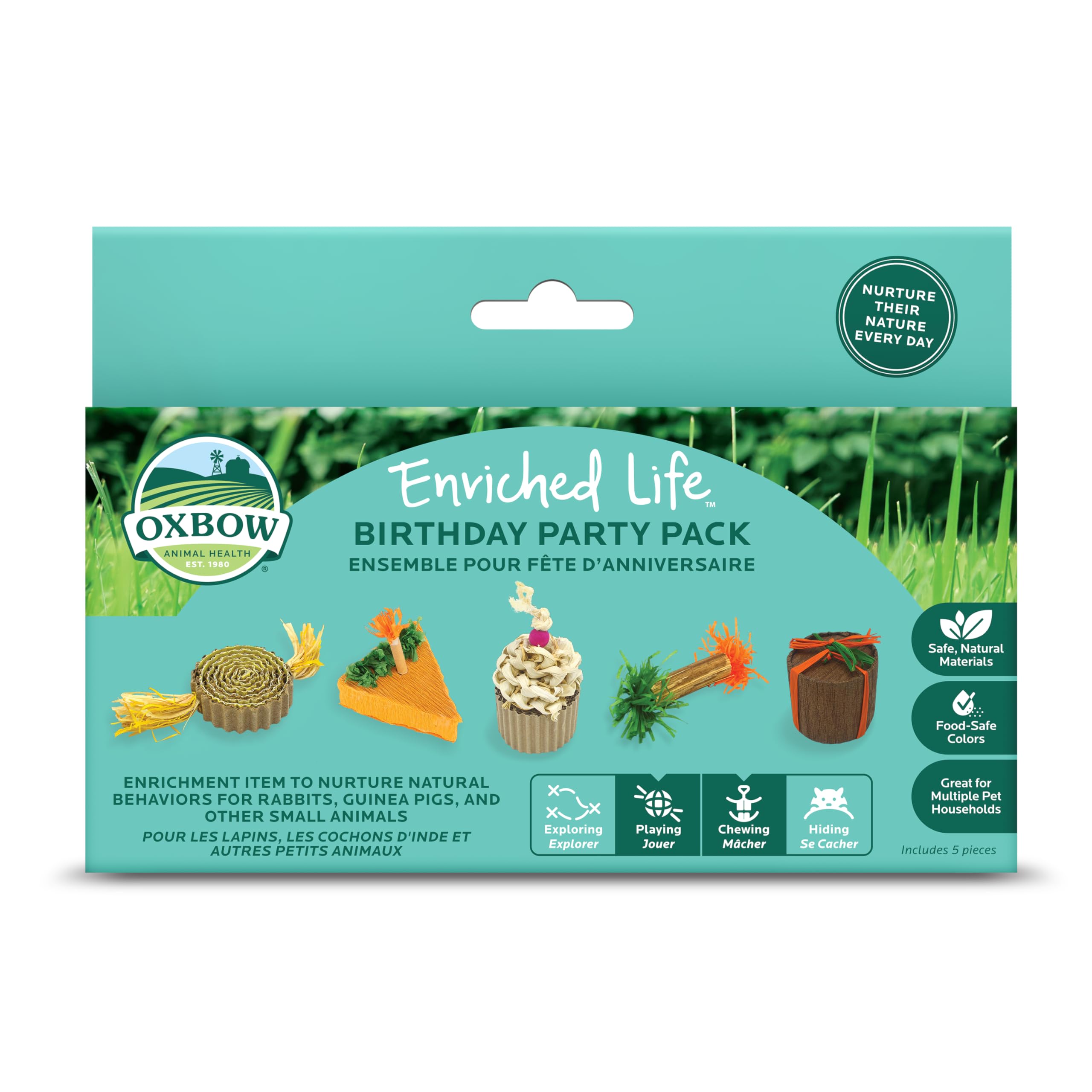 Oxbow Enriched Life Birthday Party Pack toy set boosts daily enrichment in small pets