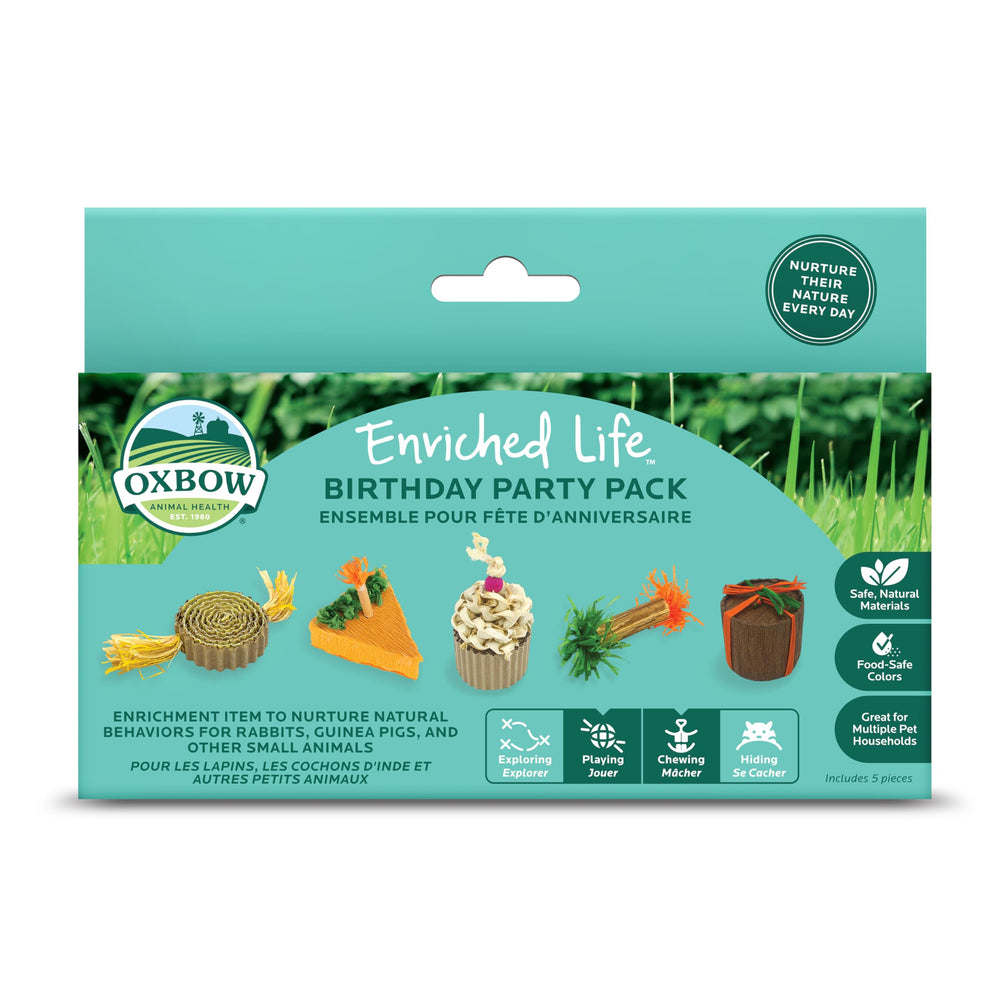 Oxbow Enriched Life Birthday Party Pack toy set boosts daily enrichment in small pets