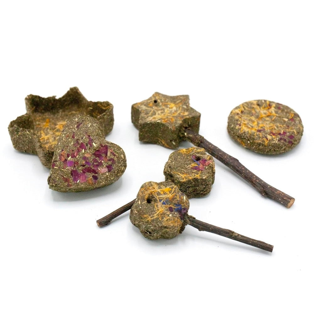 Oxbow Enriched Life Timothy Party Pack interactive toy in cage for mental stimulation