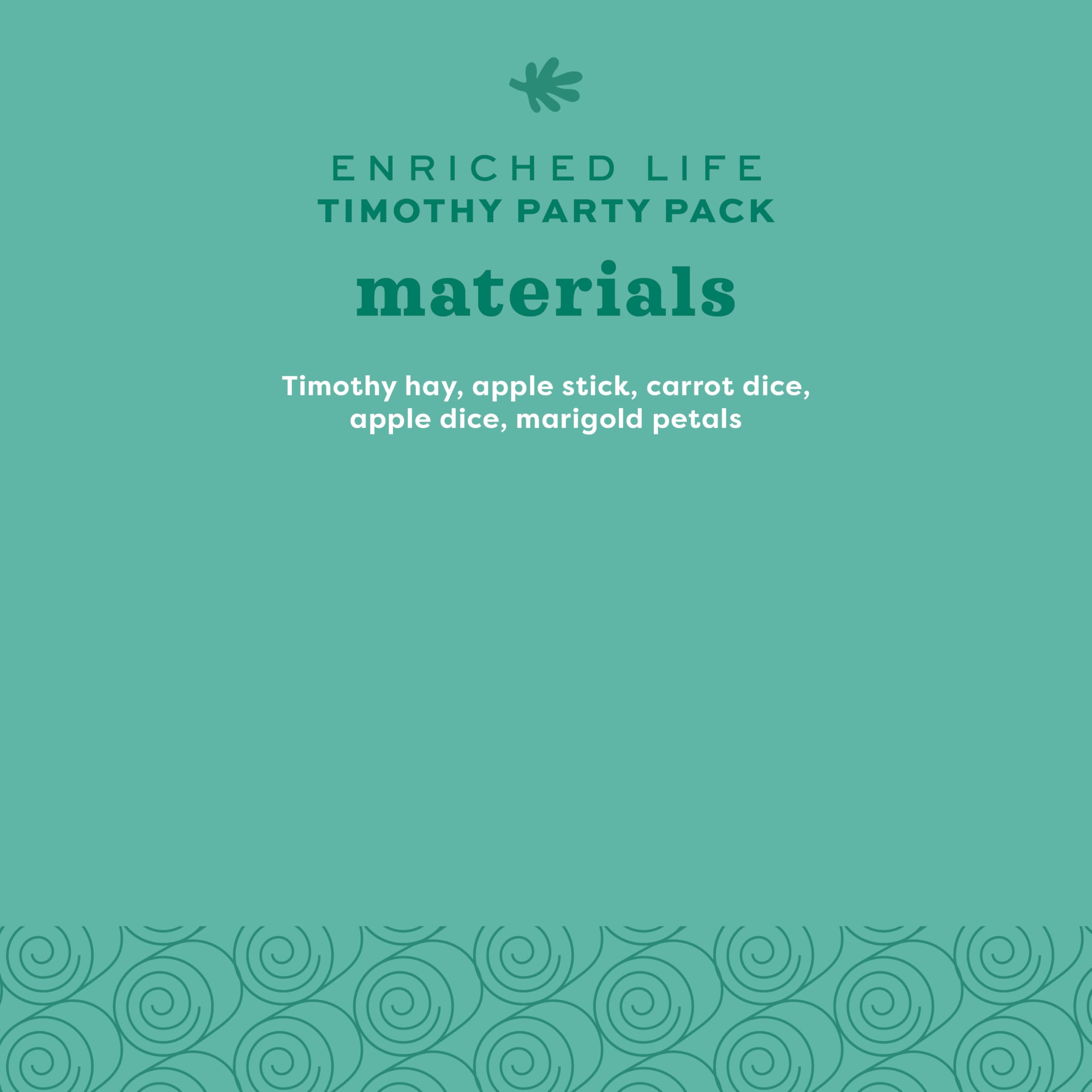 Oxbow Enriched Life Timothy Party Pack rabbit toy with textures for exploration