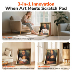 Oxfraki immersive 3D surround art highlights lifelike cat-friendly decor.