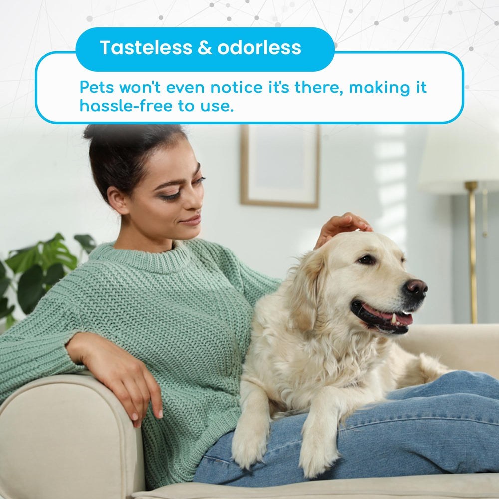 Oxydent odorless tasteless formula minimizes pet resistance during routine care.