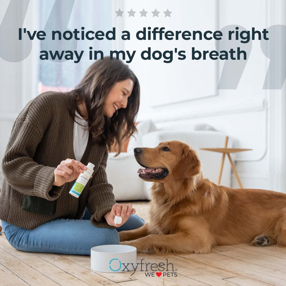 Aditivo de agua Oxyfresh 3 oz, facilita aliento agradable tras la comida.