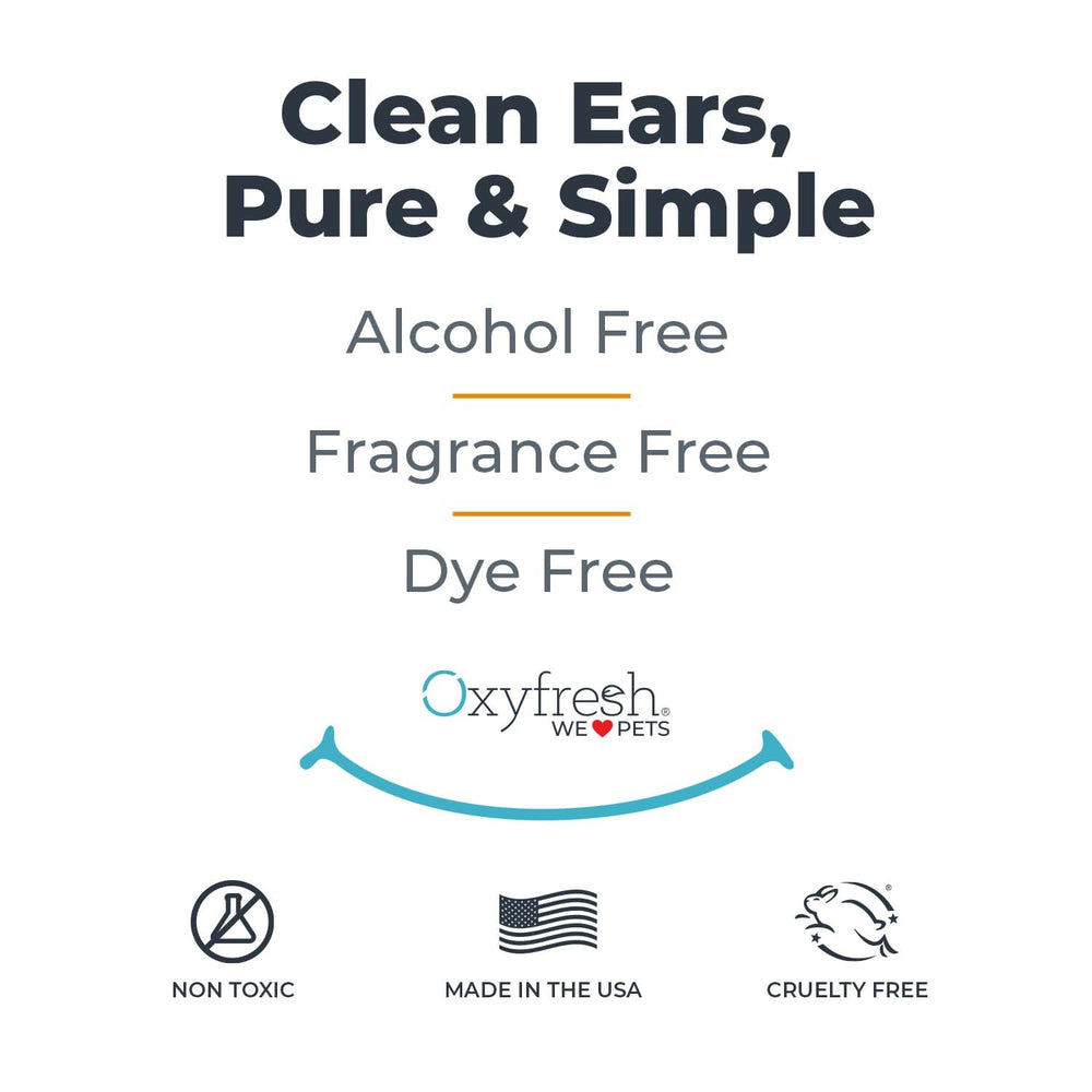 Oxyfresh Advanced Pet Ear Cleaner vet/groomer trusted badge on packaging