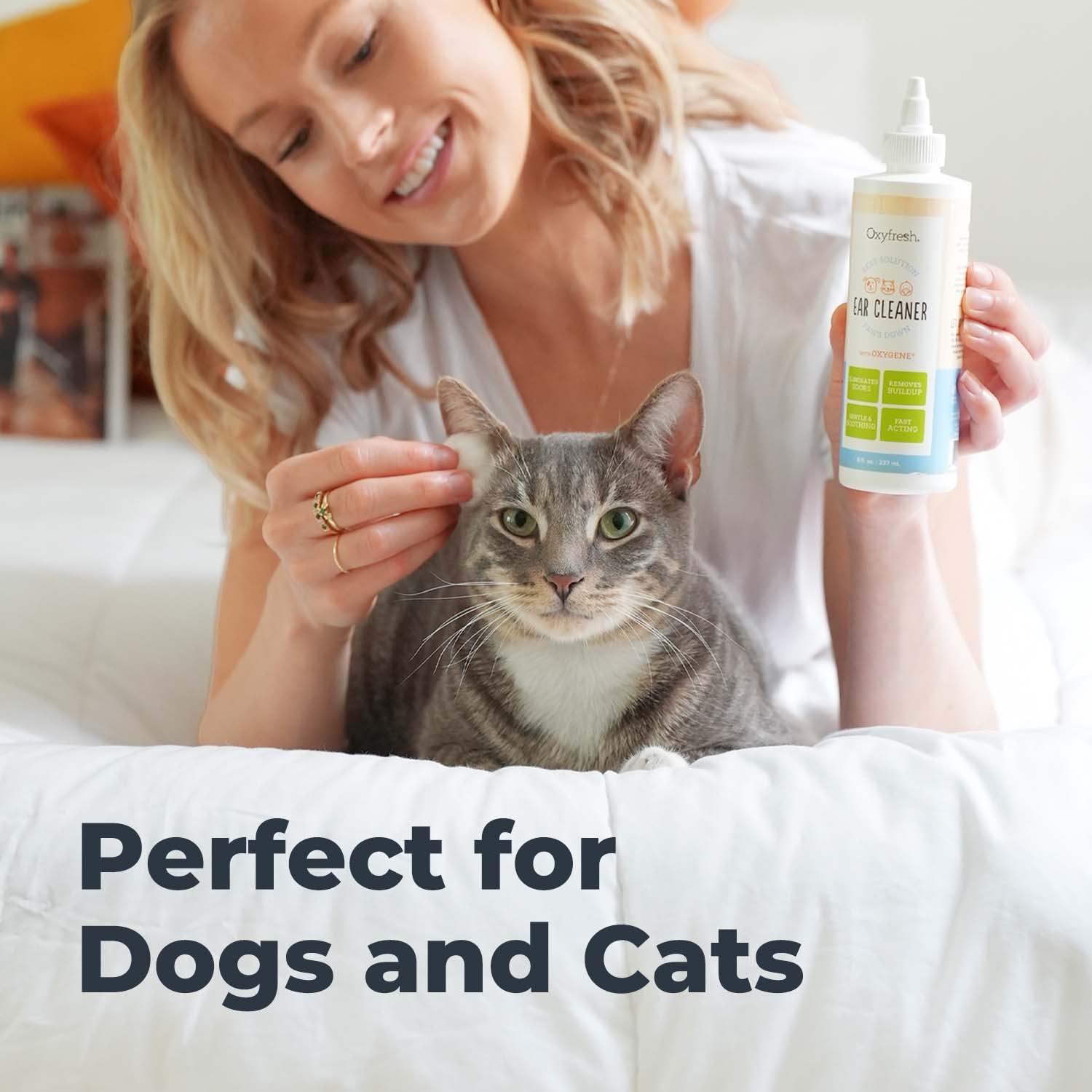 Oxyfresh Advanced Pet Ear Cleaner wax buildup removal view shows clearer canals