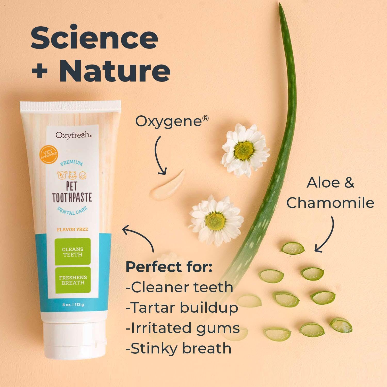 Oxyfresh Premium Cat & Dog Toothpaste showing potential fresh breath without harsh flavors.