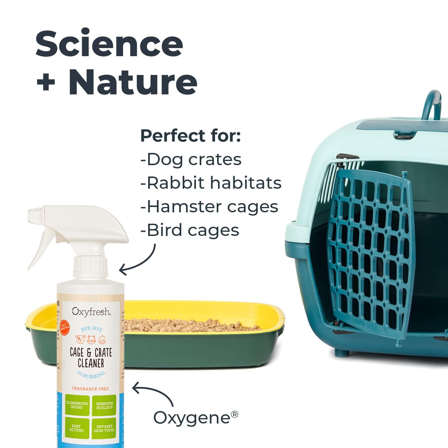 Oxyfresh Premium Crate Cleaner small-animals-safe formula suits bunnies and hamsters