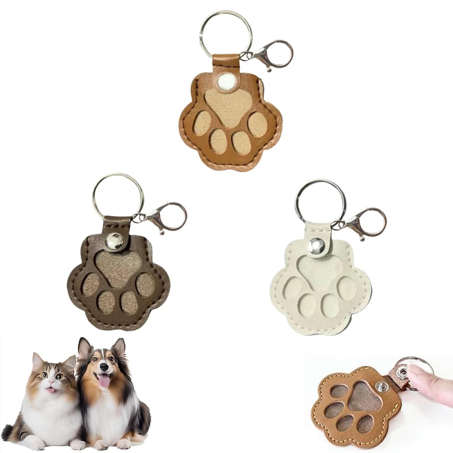 OYB dog fur storage keychain with paw design keeps memory close on keys