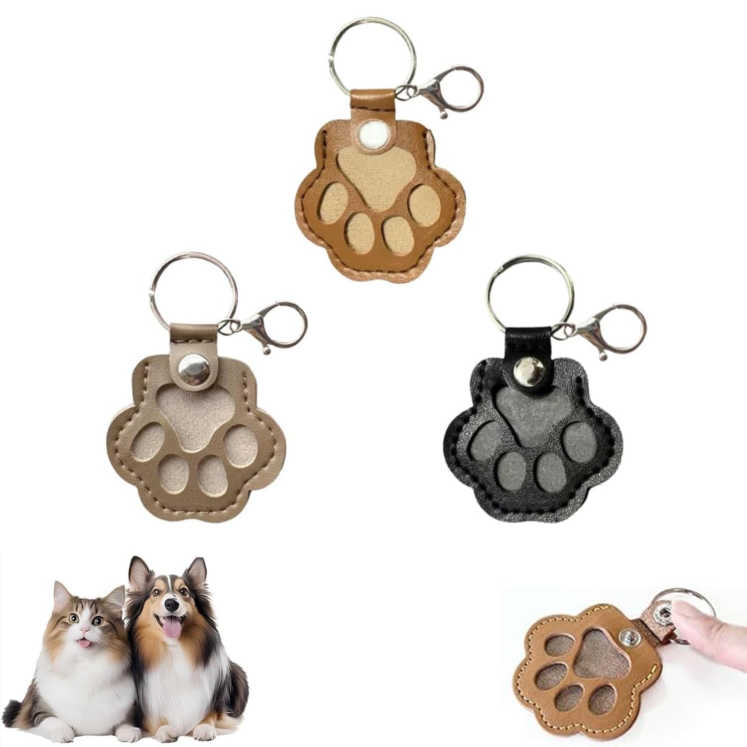 OYB paw-design keychain closeup keeps pet memory close to keys