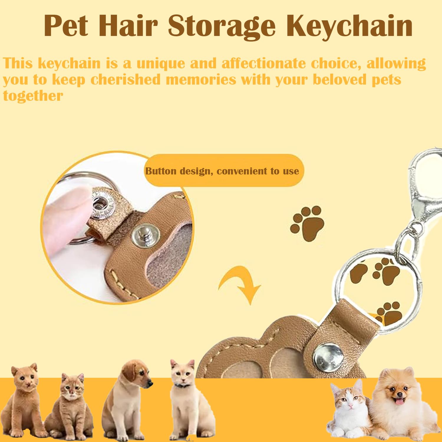 OYB pet hair keepsake keychain inside stores fur securely for keepsake