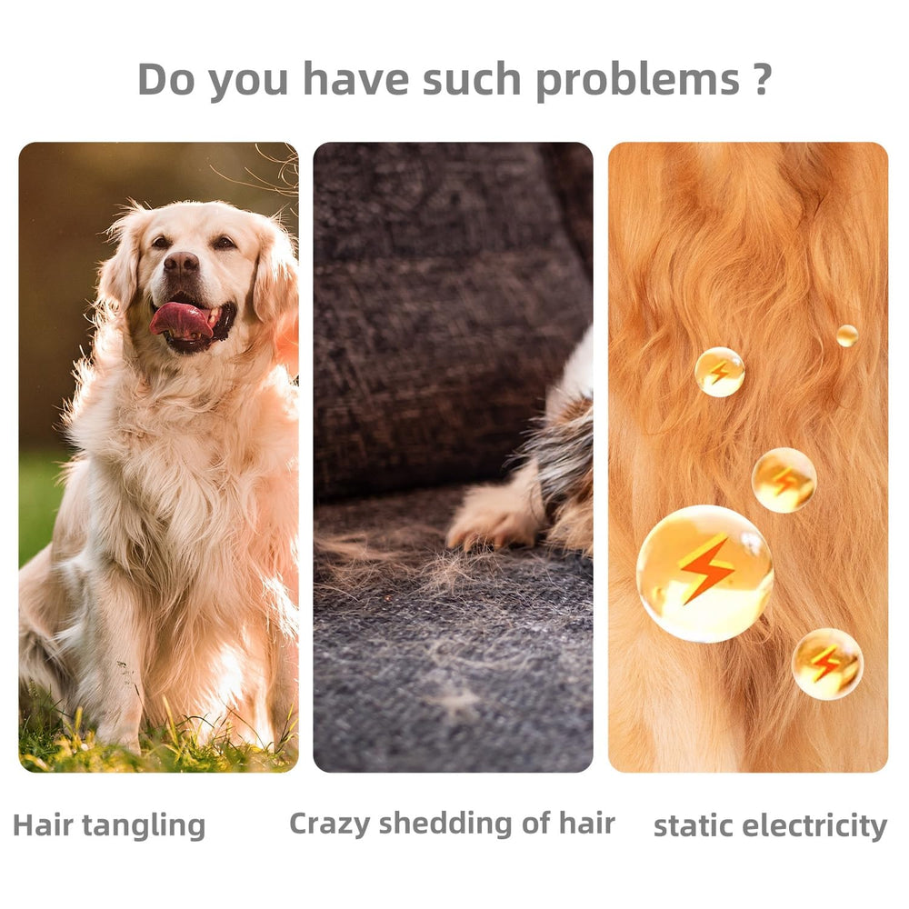 OYCGYLCH grooming brush for dogs and cats helps detangle and soothe skin