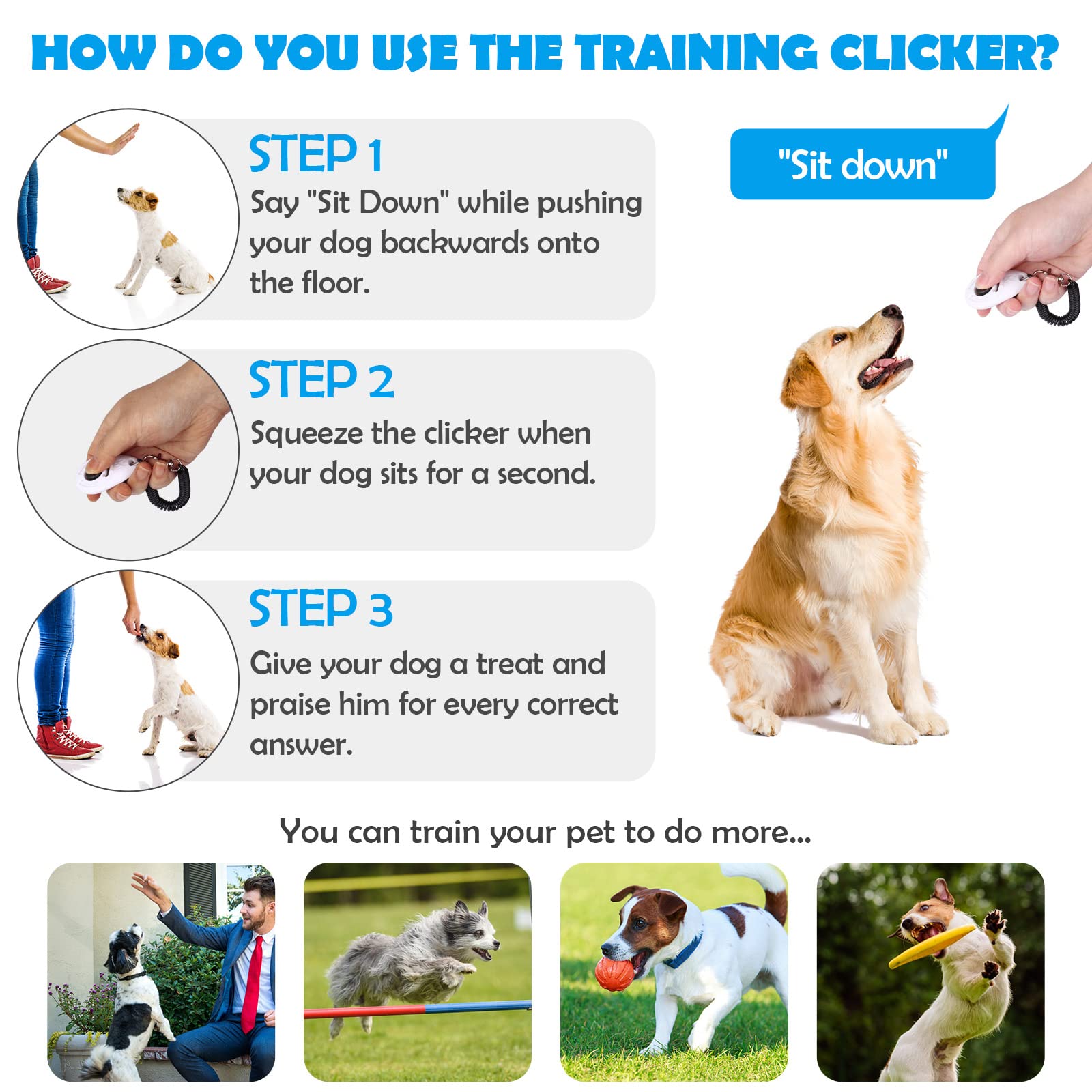 OYEFLY dog-training-clicker-white delivers quick cues for effective behavior shaping.