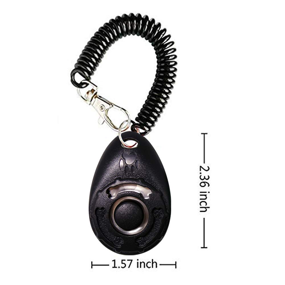 OYEFLY dog training clicker with wrist strap in blue used for quick behavior cues and treats.