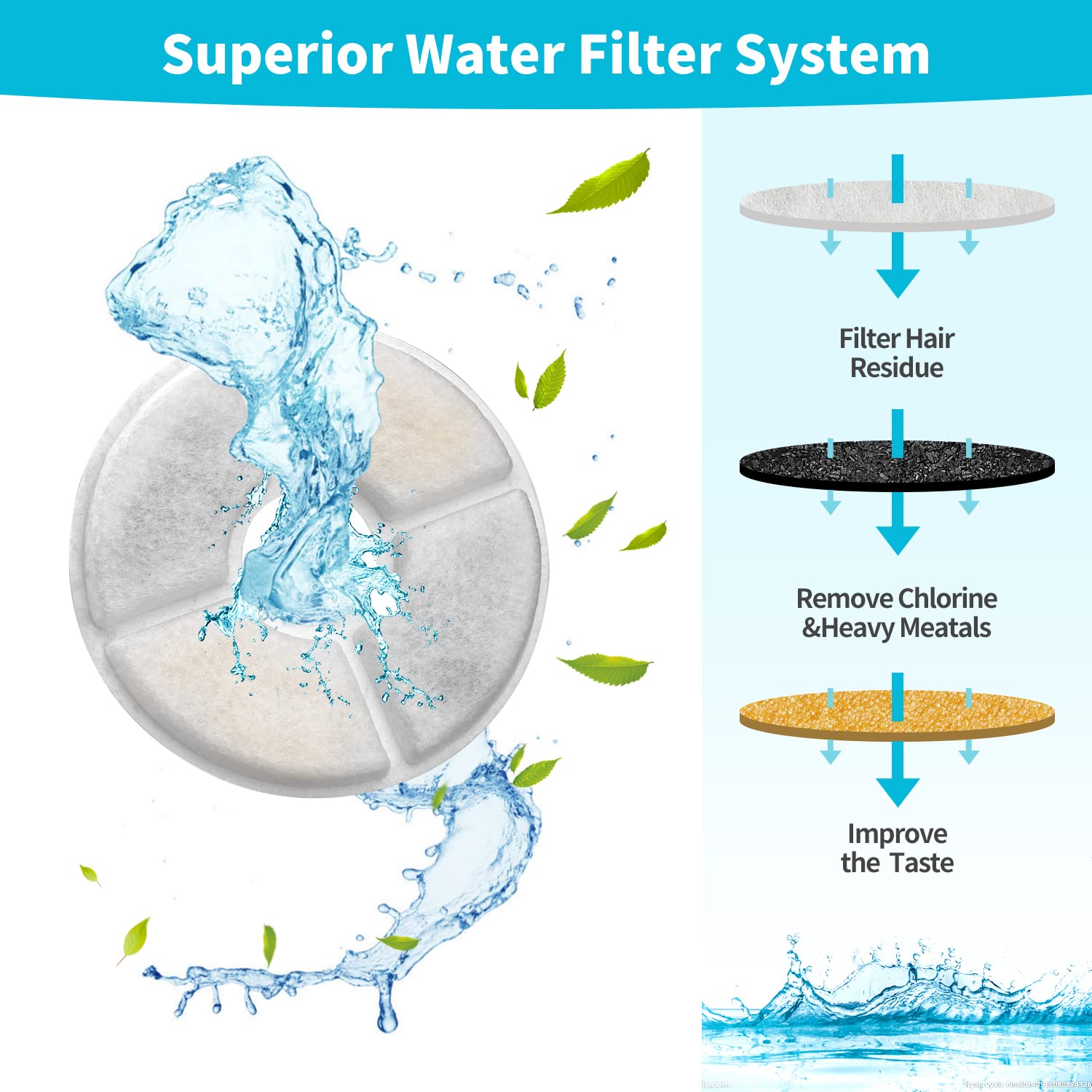 OYES filter materials cross-section shows hair and metal filtration in action.