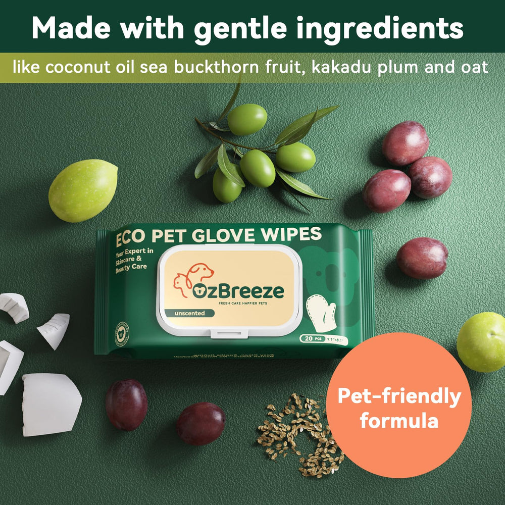 OzBreeze glove-style wipes demonstrate full-coverage cleaning in a comfortable hand-held format.