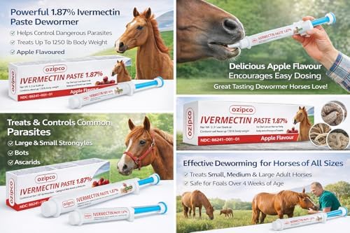 OZIPCO Ivermectine cheval, application orale simple et rapide.
