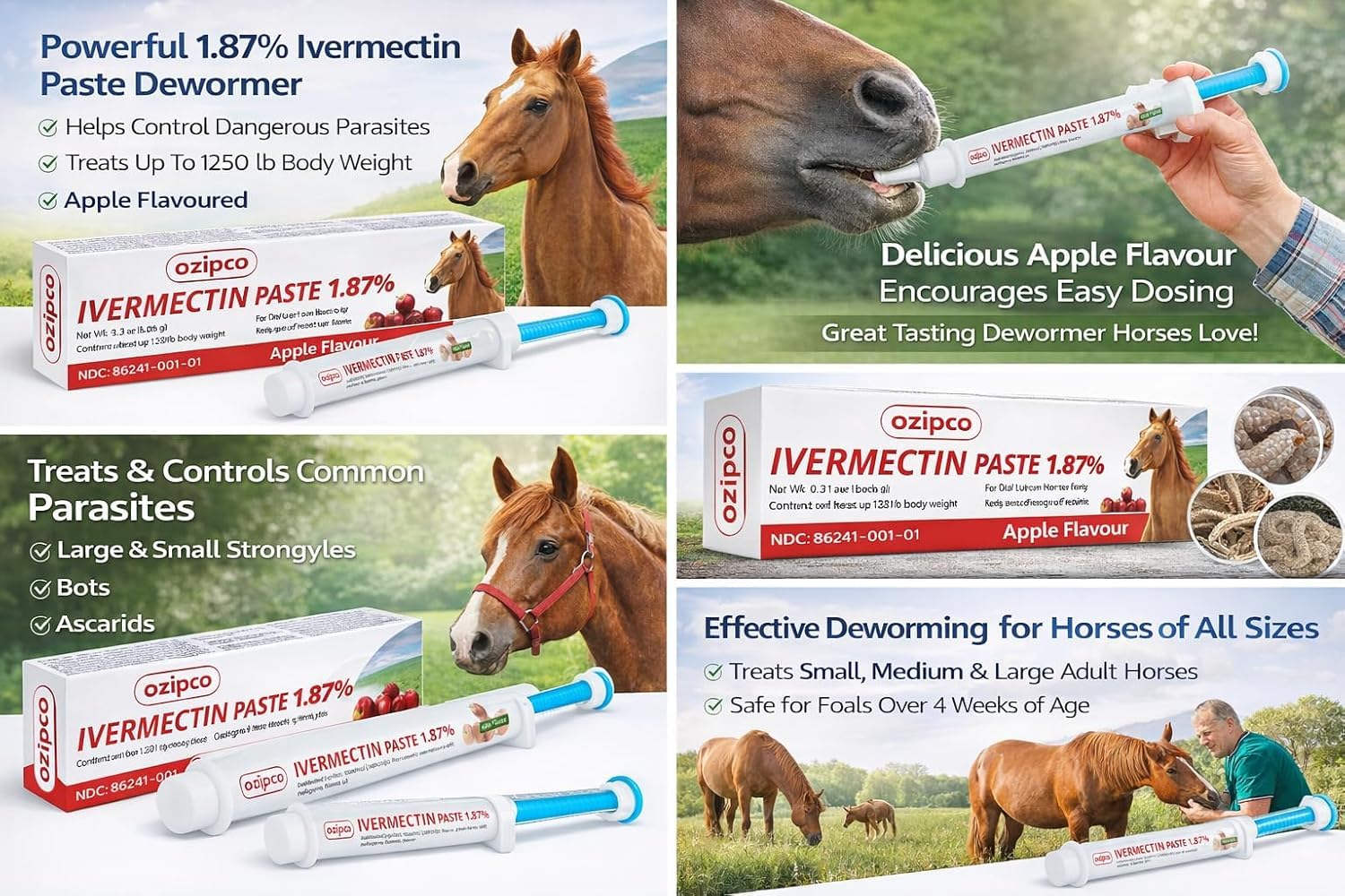 OZIPCO safety label and guidance for animal use and keep away from children.