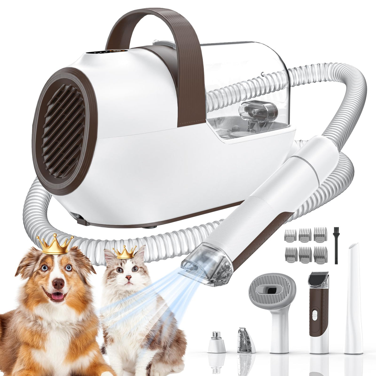 Ozumek dog grooming vacuum main unit with strong suction for hair capture.
