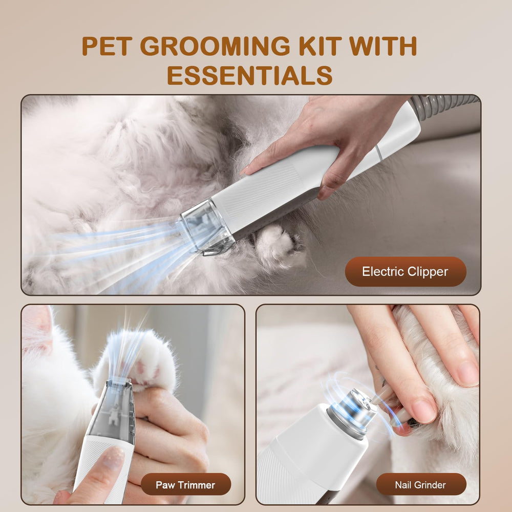 Ozumek metal-pin grooming brush detangles and smooths coat.