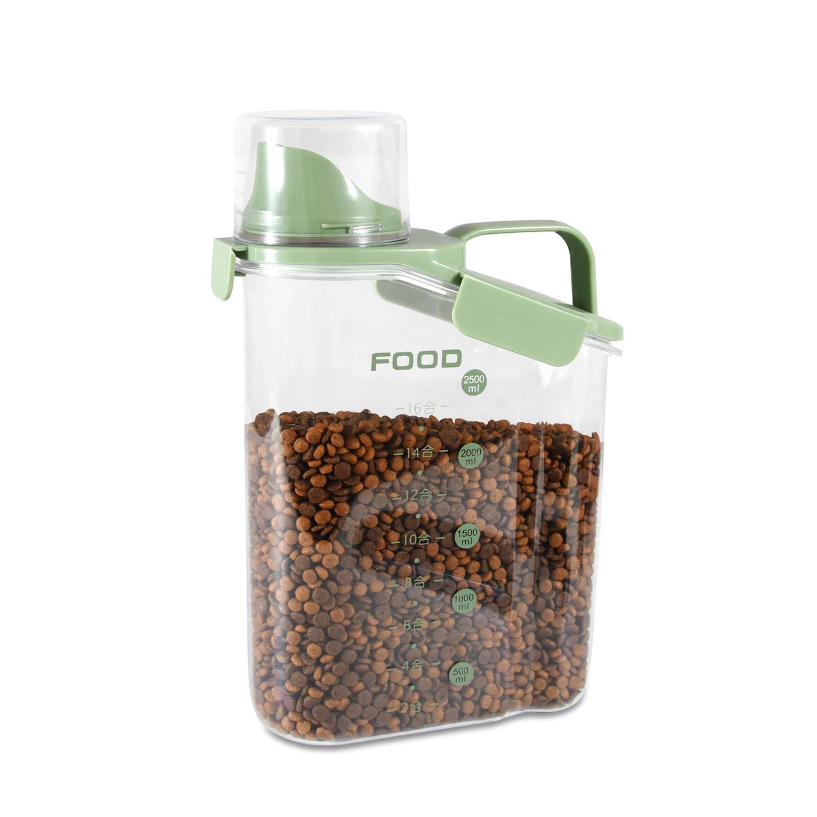 P-ZOONPE dog food storage container with airtight lid preserves kibble freshness.