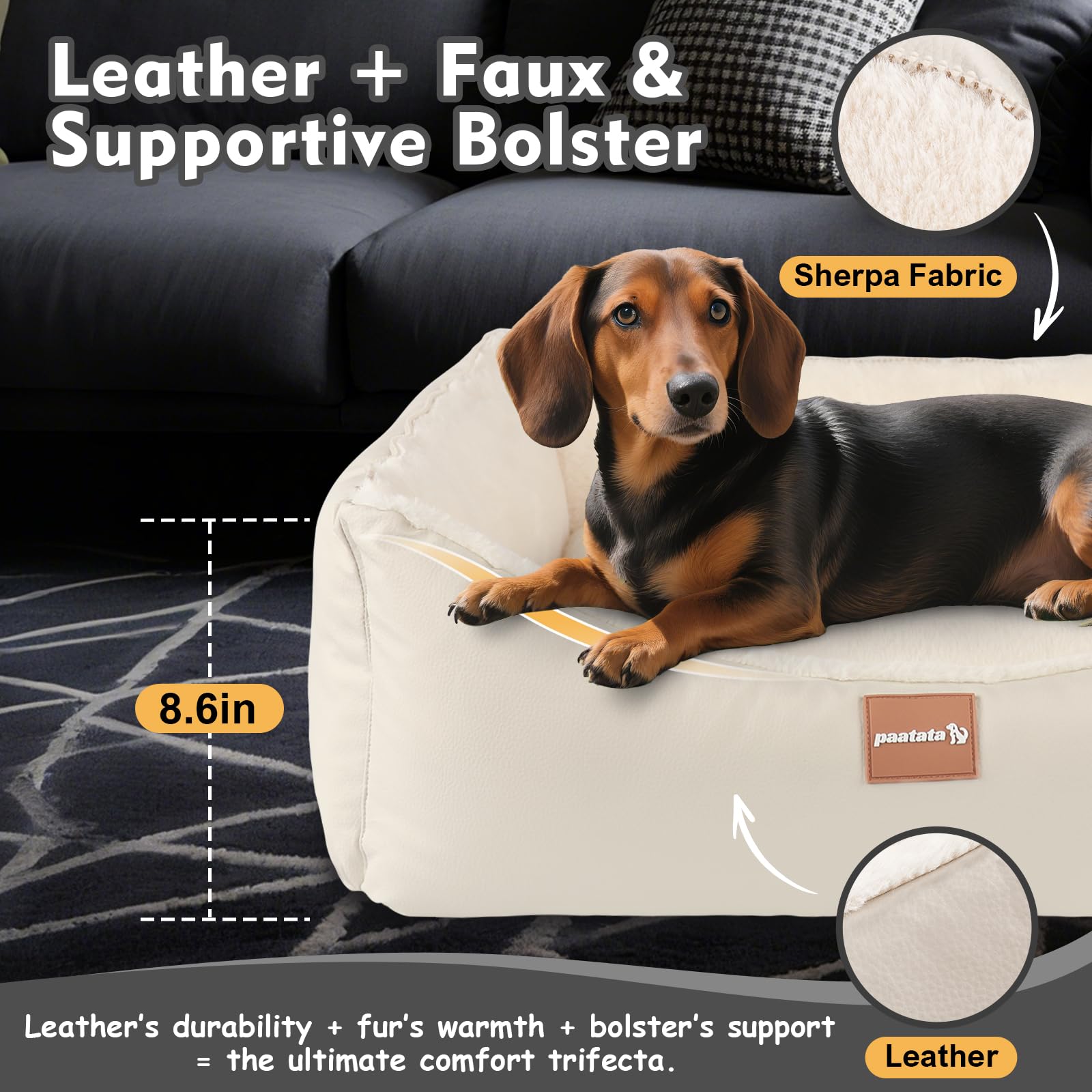 Paatata dog bed 3-in-1 design creates a cozy nest with tent mode.