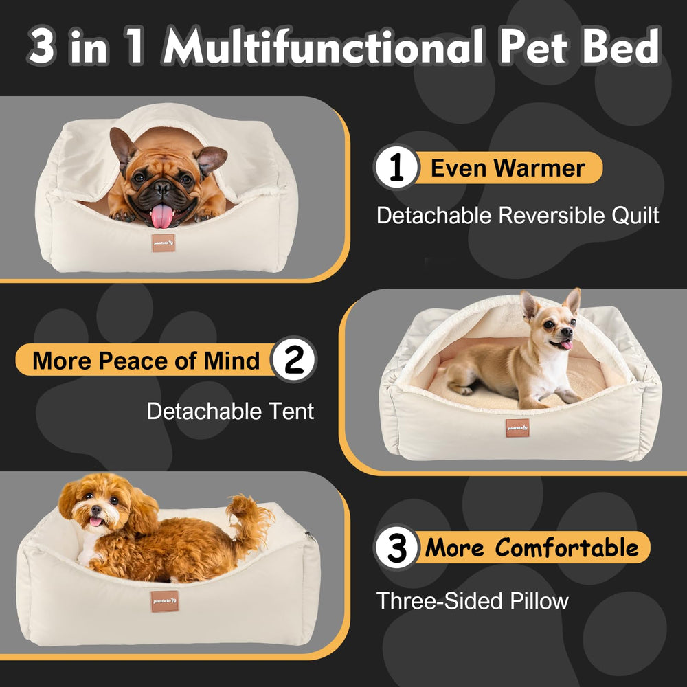 Paatata dog bed side-edge design adds a secure feel during rest.