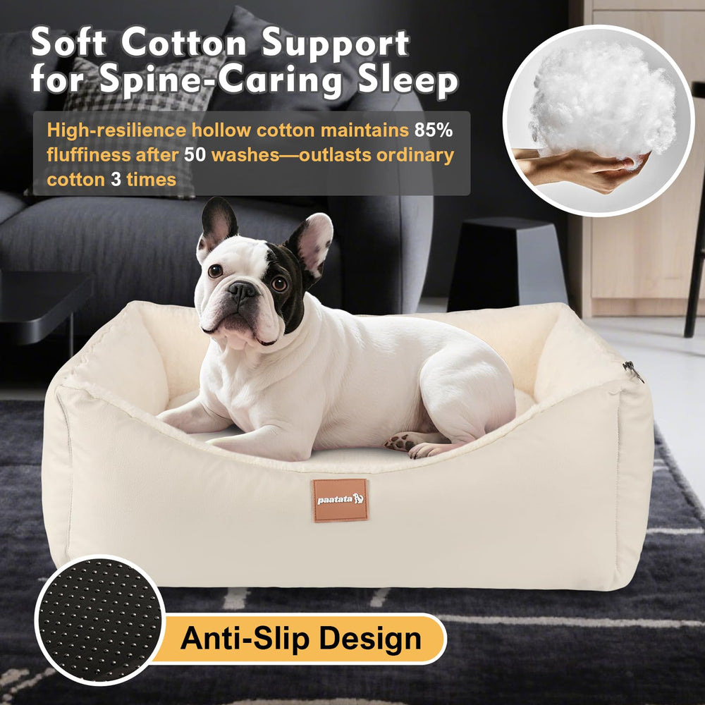 Paatata dog bed washable liner with hidden zipper enables easy cleaning.