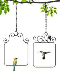 PACETAP hummingbird swings two-pack with durable metal frame for outdoor use.