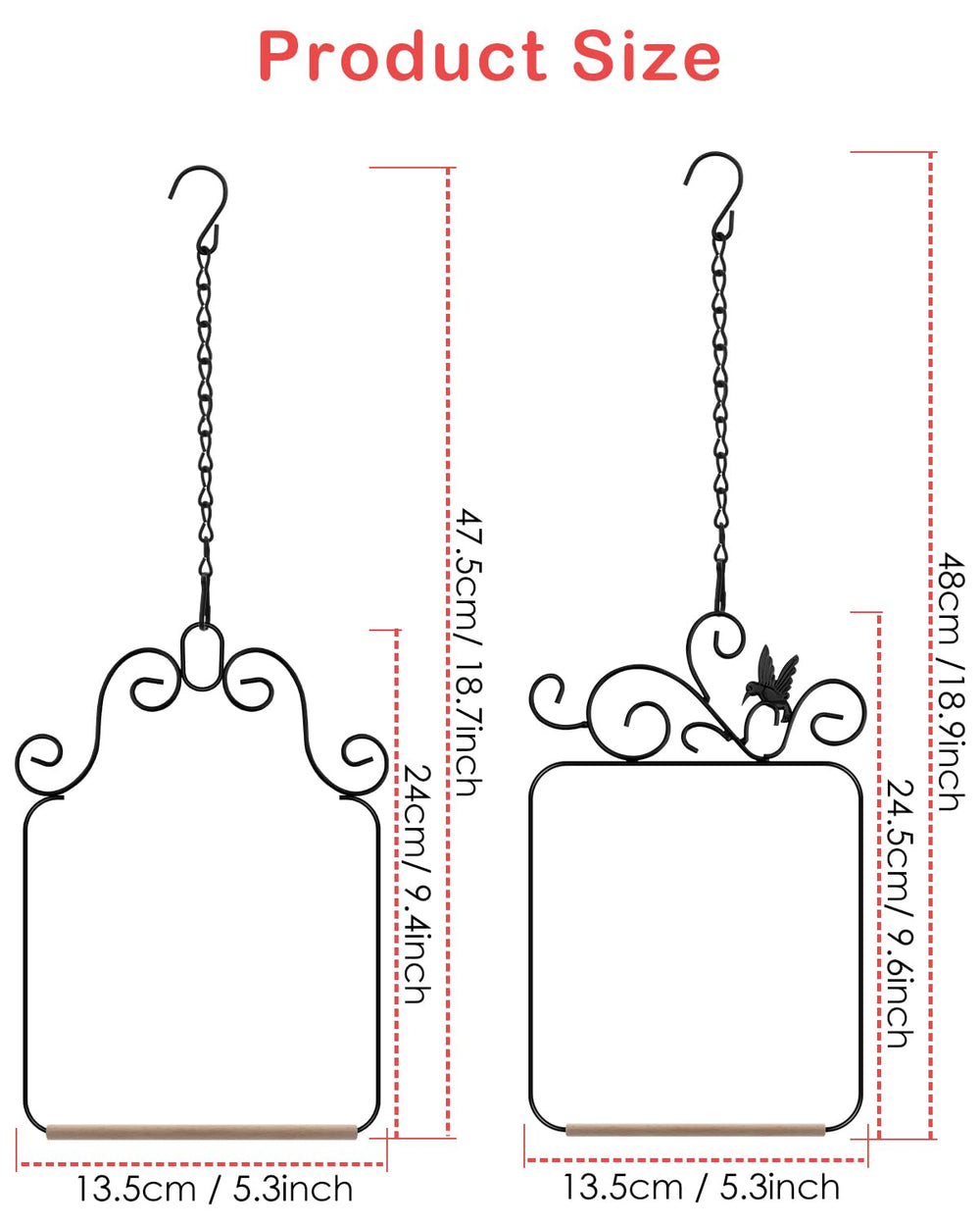 PACETAP hummingbird swings styled for outdoor patio and garden decor.