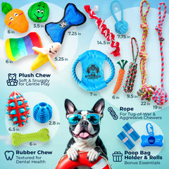 Pacific Pups chew toy selection to satisfy teething and chewing needs.