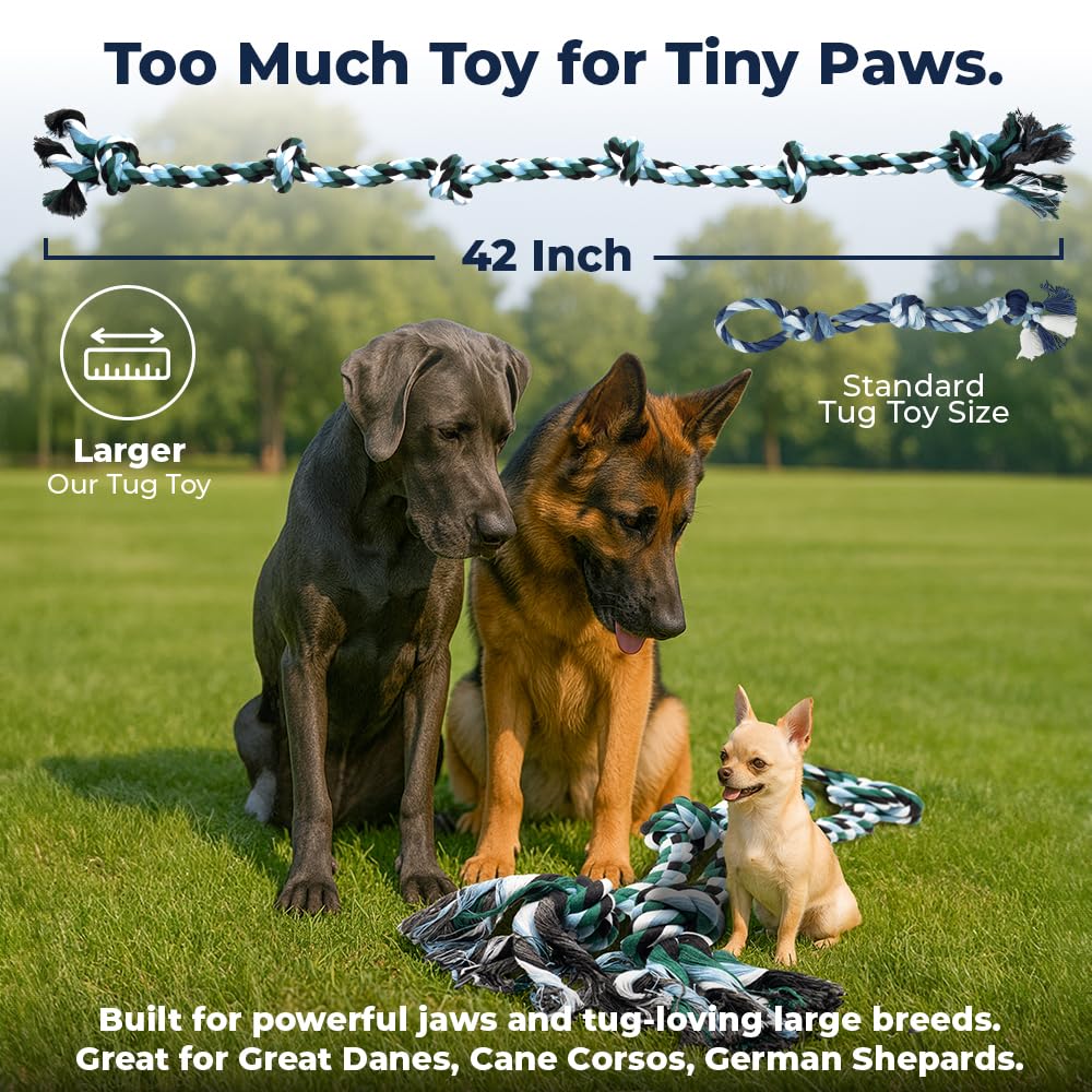 Pacific Pups cotton rope toy promotes mouth-friendly tug-play.