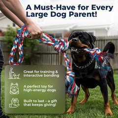 Pacific Pups cotton rope toy is gentle on mouths during chews.