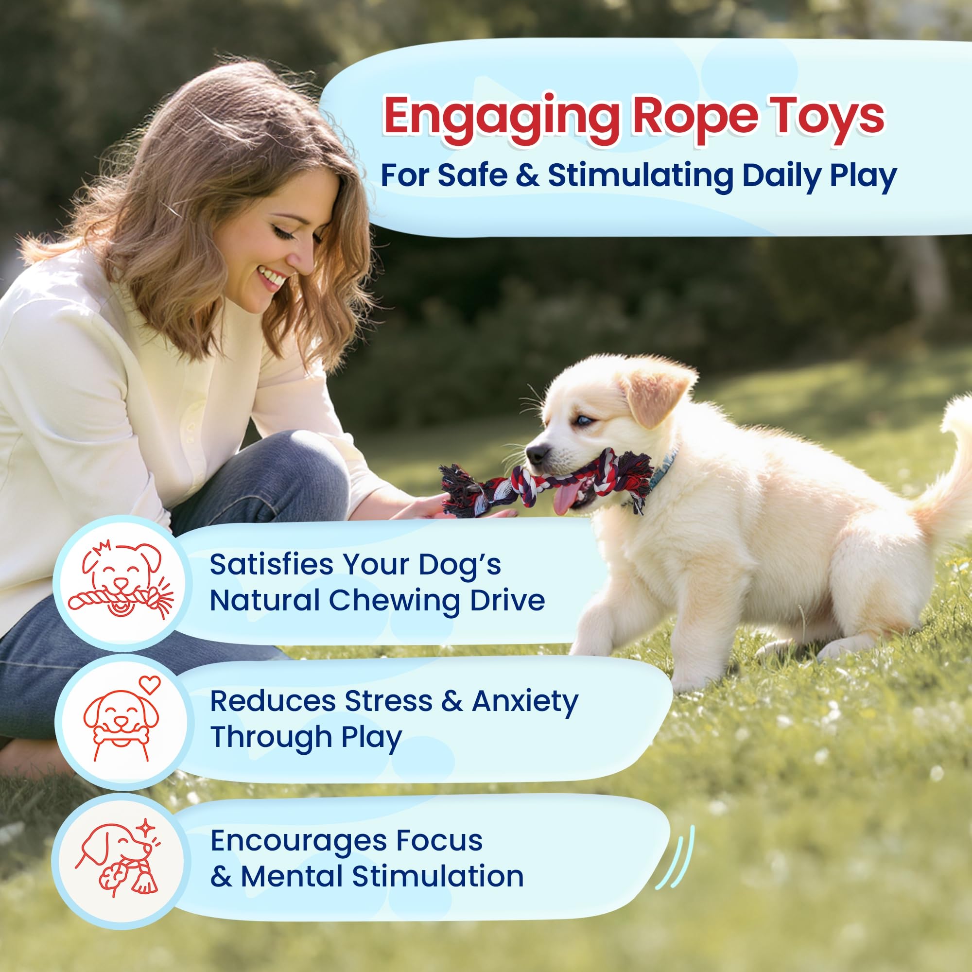 Pacific Pups Products dog rope toy medium sturdy for energetic dogs.