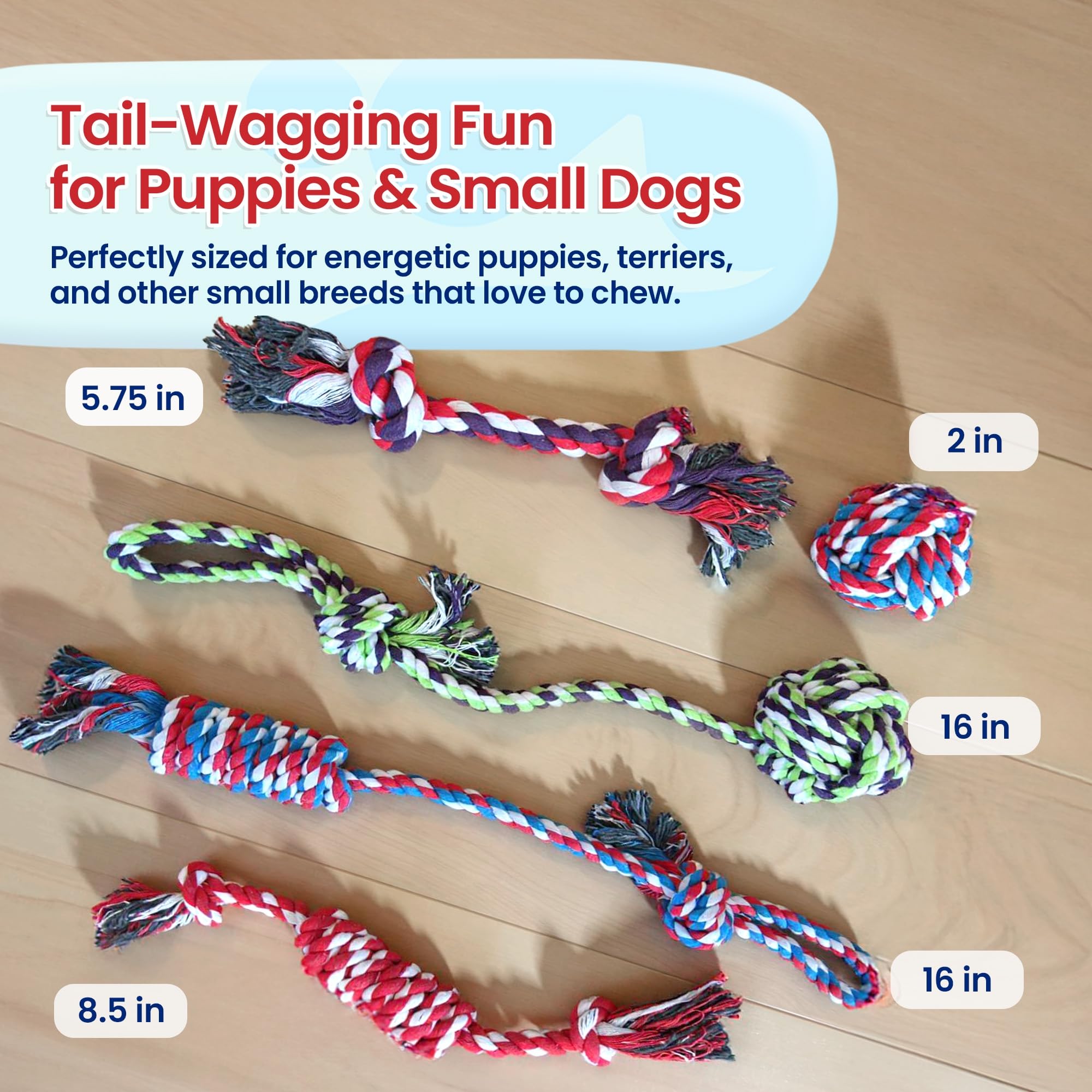 Pacific Pups Products dog rope toy small engages tiny breeds in safe play.